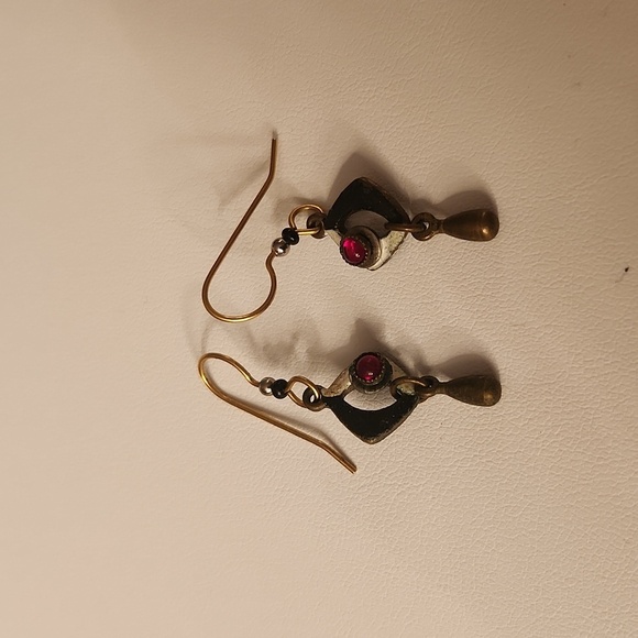 Art Deco Mulicolor Drop Earrings - Picture 2 of 2